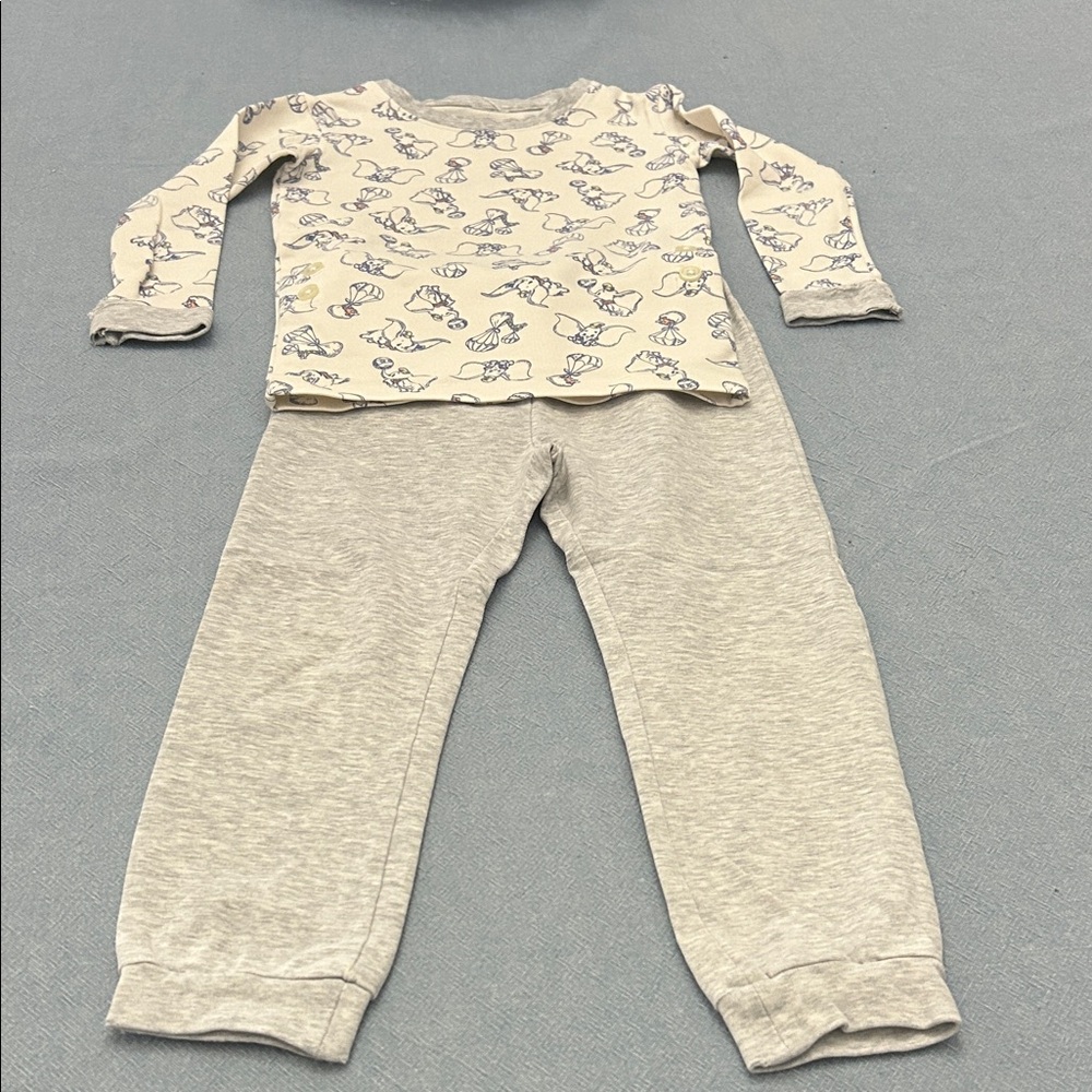 Uniqlo Disney Collection Kids Pajama Set in Beige and Light Gray